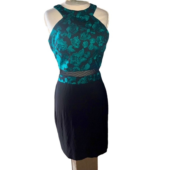 Morgan & Co. Dresses & Skirts - Morgan and Co semi formal green embroidered cocktail dress size 9